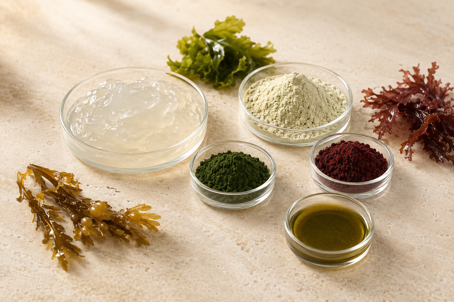 Refined natural ingredients derived from seaweed